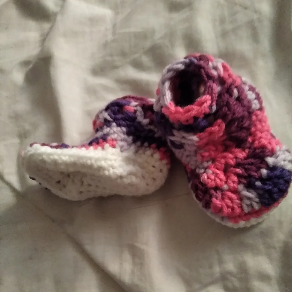 Handmade Crochet Baby Booties - Picture 2 of 2